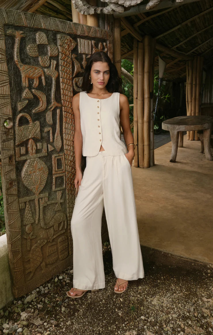 Z SUPPLY- Overlook Linen Pants in Cloud | floc boutique