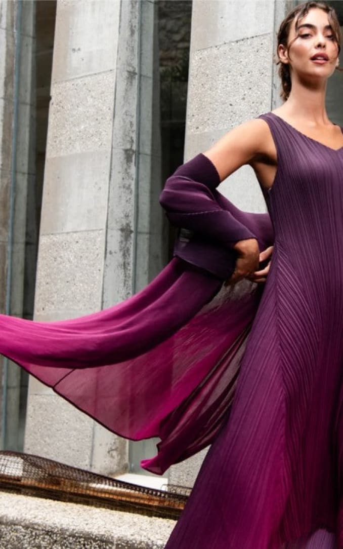 Alquema Long Estrella Dress in Mulberry Ombre