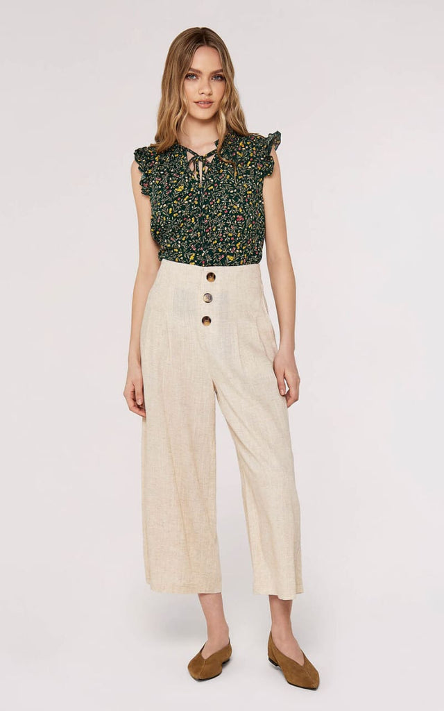 Apricot- Floral Forest Top in Green - Shirts & Tops