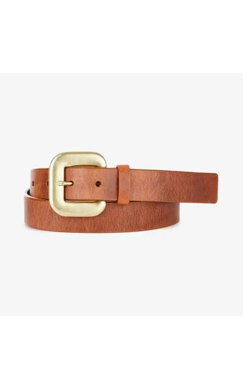 NEW BRAVE LEATHER women\'s gaani bridle leather belt in brandy Brave Leather - Classic Bridle Belt in Brandy | Brave  main image 3