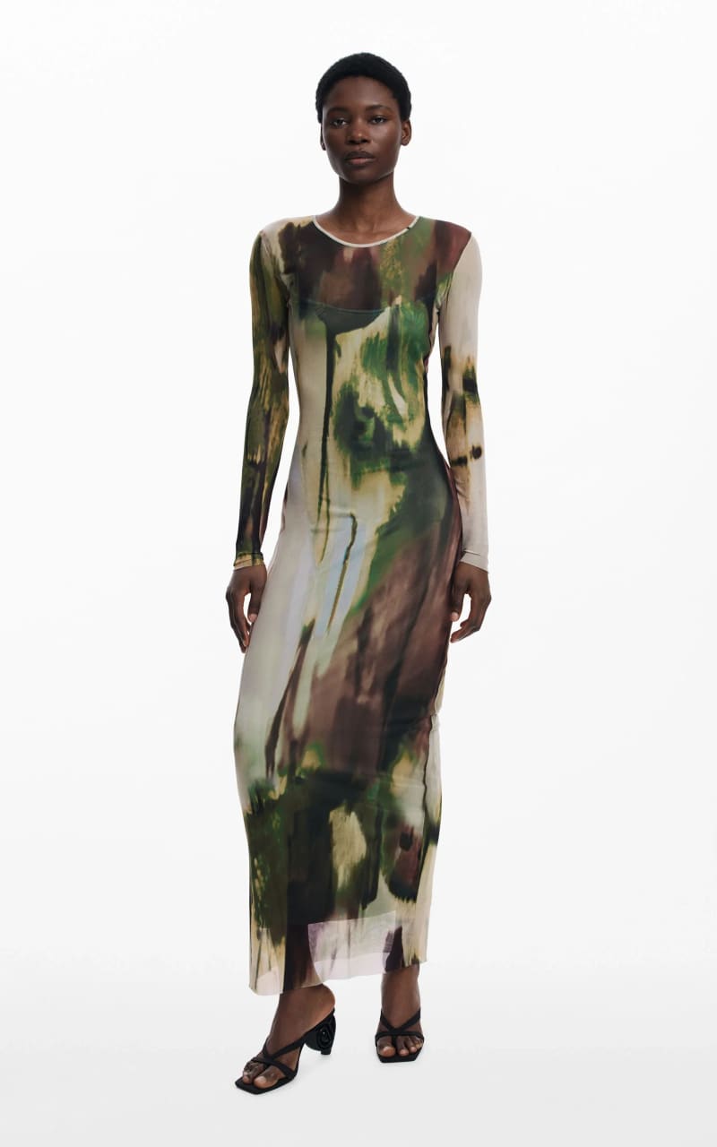 Desigual- Long Tulle Fitted Dress