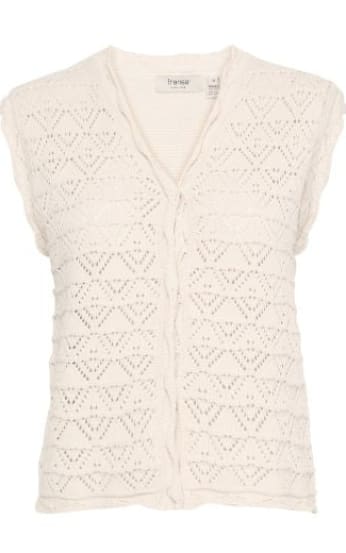 Fransa - Crochet Button Vest - Blouses & Tops