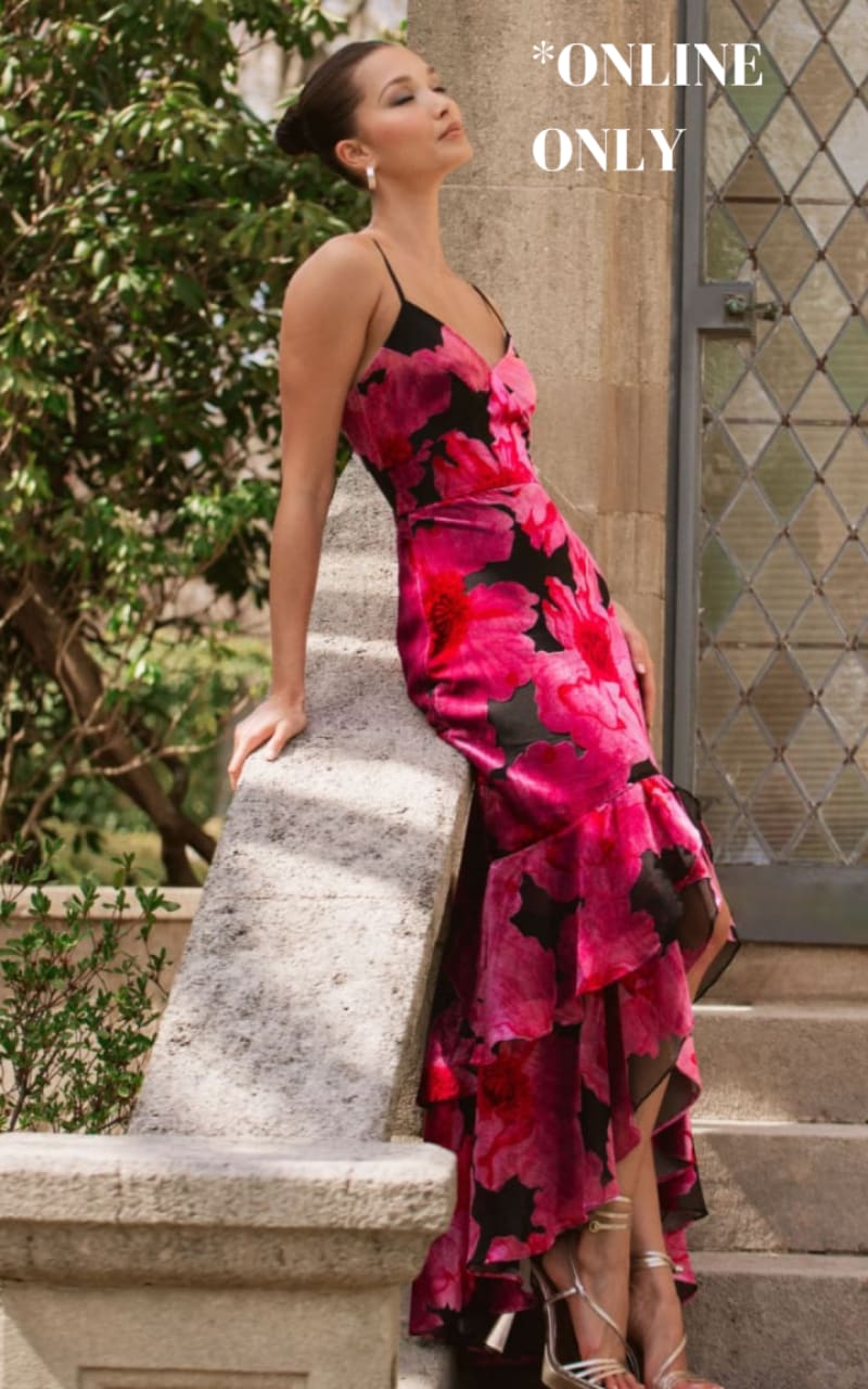 hutch pink and red dress Hutch One-shoulder Tulle Maxi Dress In Red