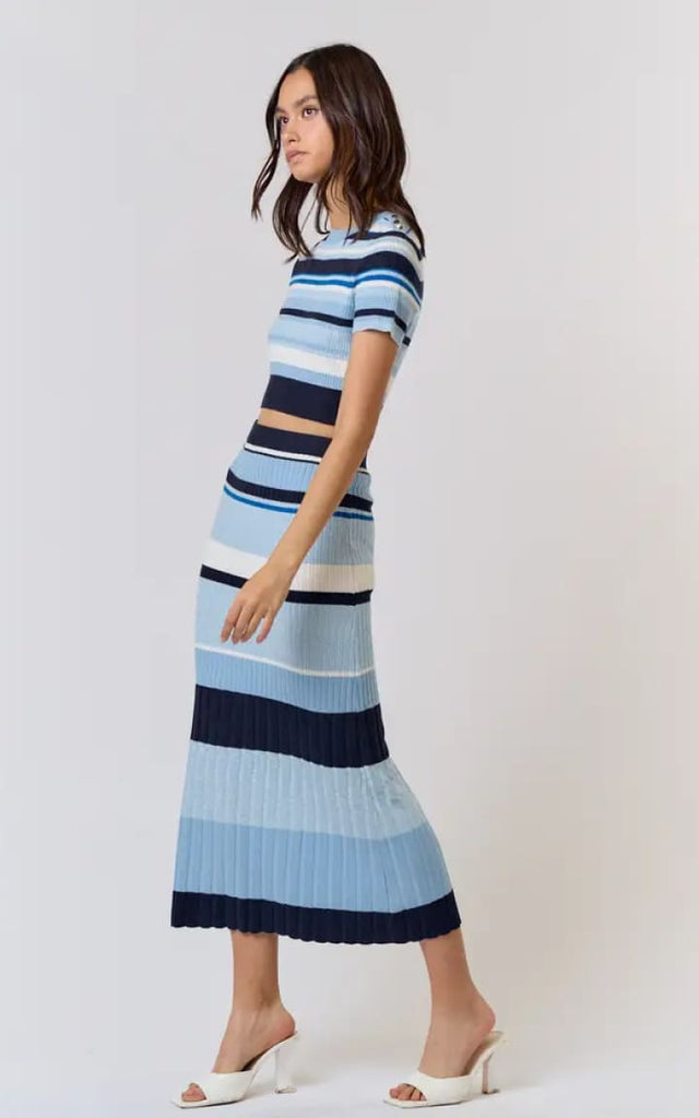 LALAVON - Stripe Sweater Skirt