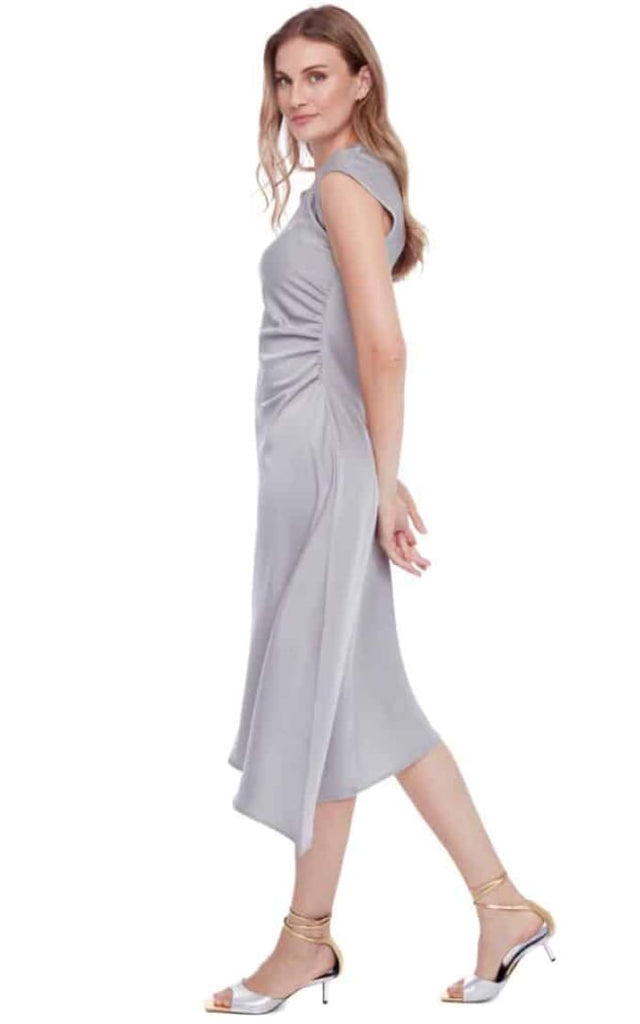 ILTM - Roxy Solid Assymetric Satin Dress