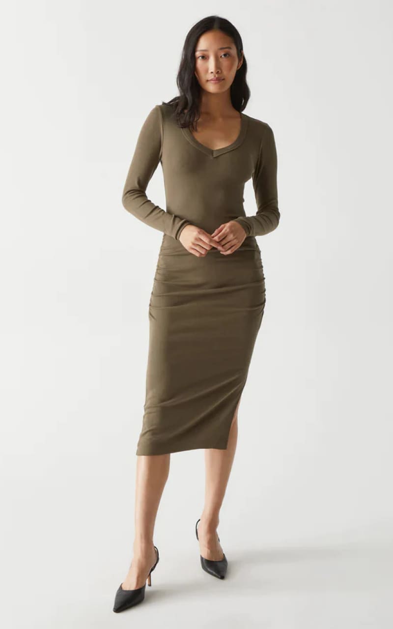 Michael Stars Nova Ribbed V Neck Dress floc boutique