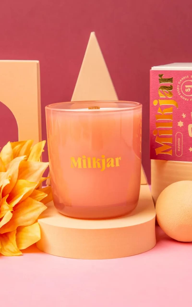 Milk Jar - Coconut Soy Wood Wick Candle in Darjeeling 8oz | floc boutique