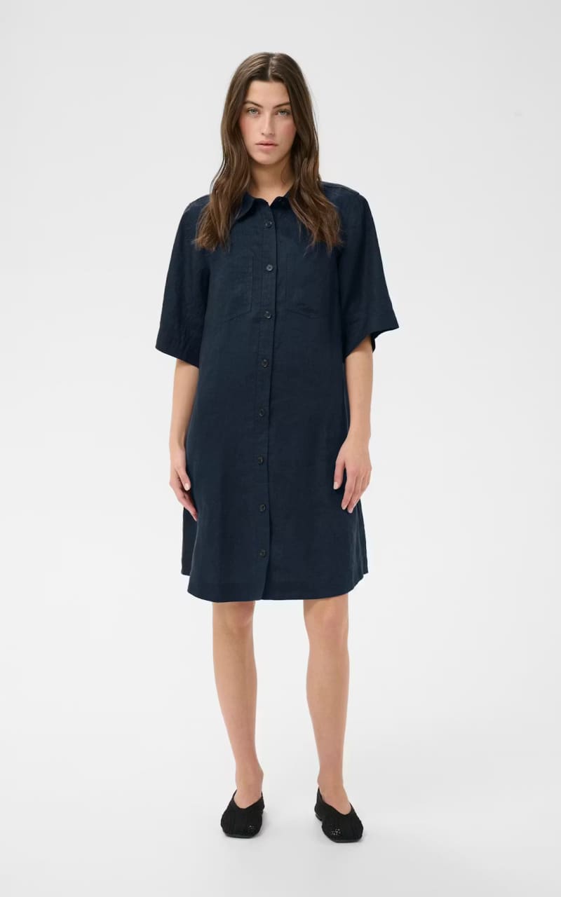 Part Two- Sardiae Linen Dress in After Midnight - DRESS