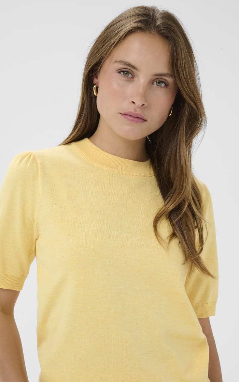 Saint Tropez- Mila Short Sleeve Sweater in Lemon Drop | floc boutique