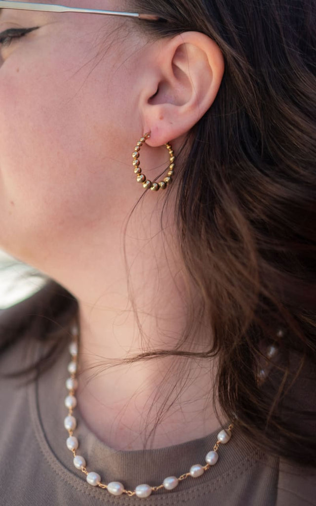 Twisted Baubles - Ball Hoop Earrings - jewelry
