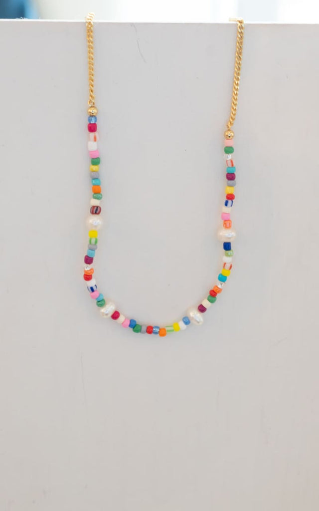 Twisted Baubles - Pearl Rainbow Beads Necklace - jewelry