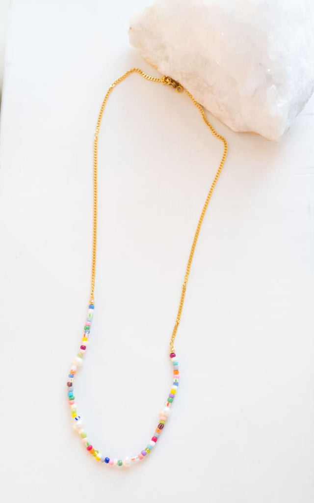 Twisted Baubles - Pearl Rainbow Beads Necklace - jewelry