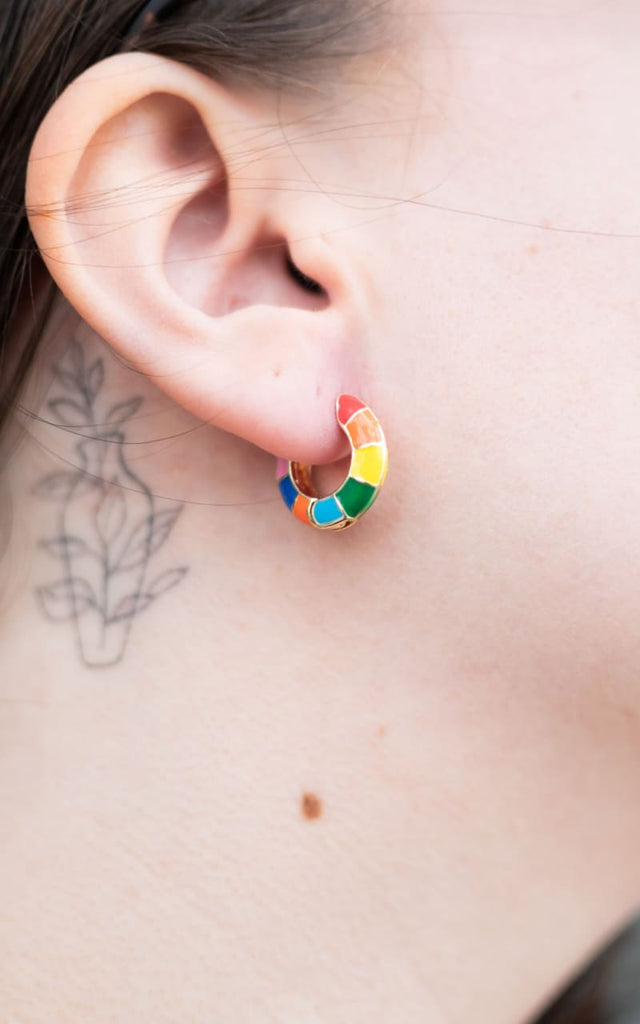 Twisted Baubles - Rainbow Hoop Earrings - jewelry