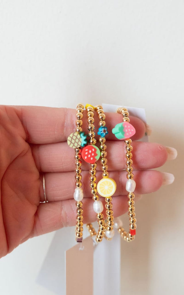 Twisted Baubles - Natural Pearls Fruit/Flower Loop Bracelet