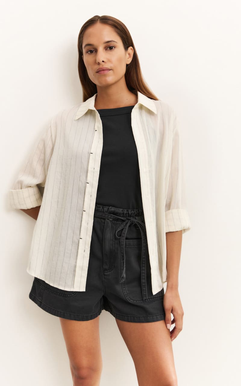 Yaya- Striped Shirt in Summer Sand - Blouses & Tops