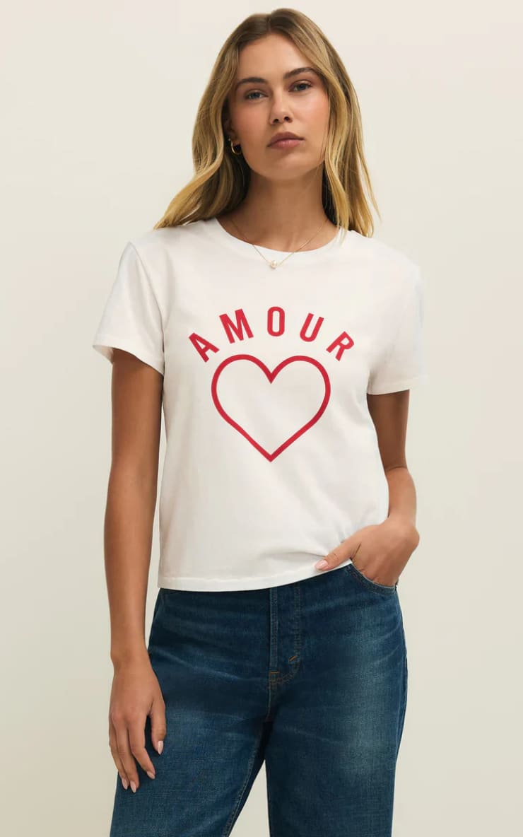 Z SUPPLY- Amour Tourist Tee in Sea Salt | floc boutique