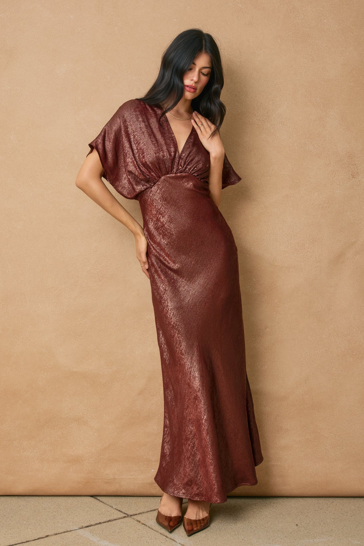 Dress Forum - Too Precious Blouson Maxi Dress in Sunset Light Gold