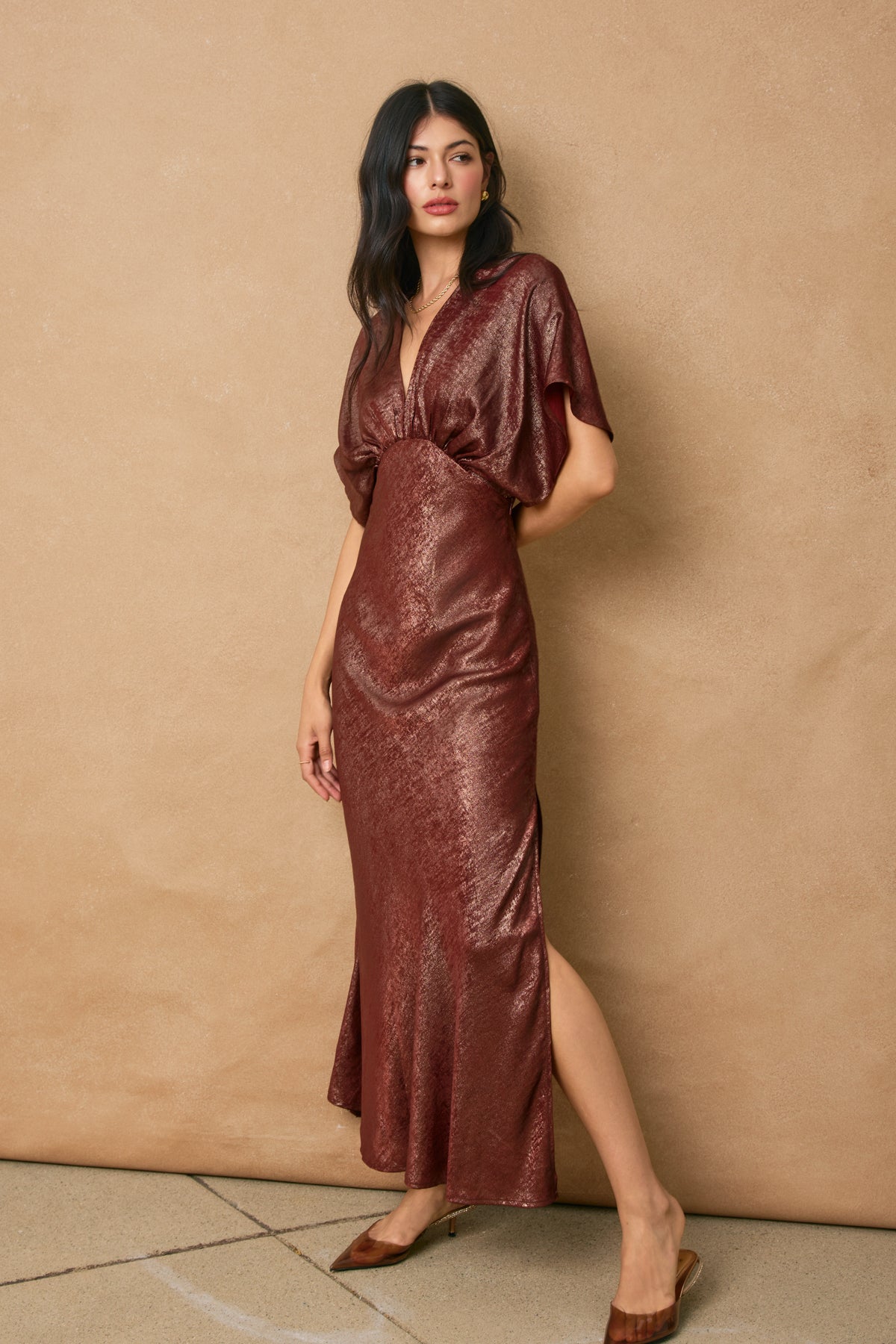 Dress Forum - Too Precious Blouson Maxi Dress in Sunset Light Gold