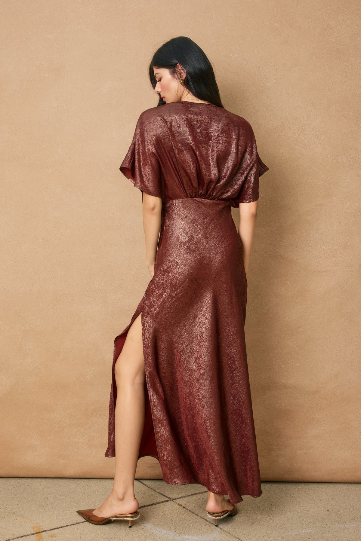Dress Forum - Too Precious Blouson Maxi Dress in Sunset Light Gold