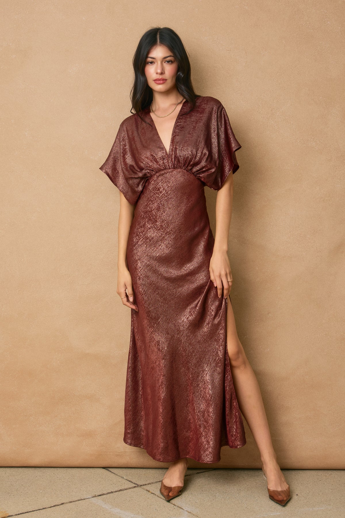 Dress Forum - Too Precious Blouson Maxi Dress in Sunset Light Gold