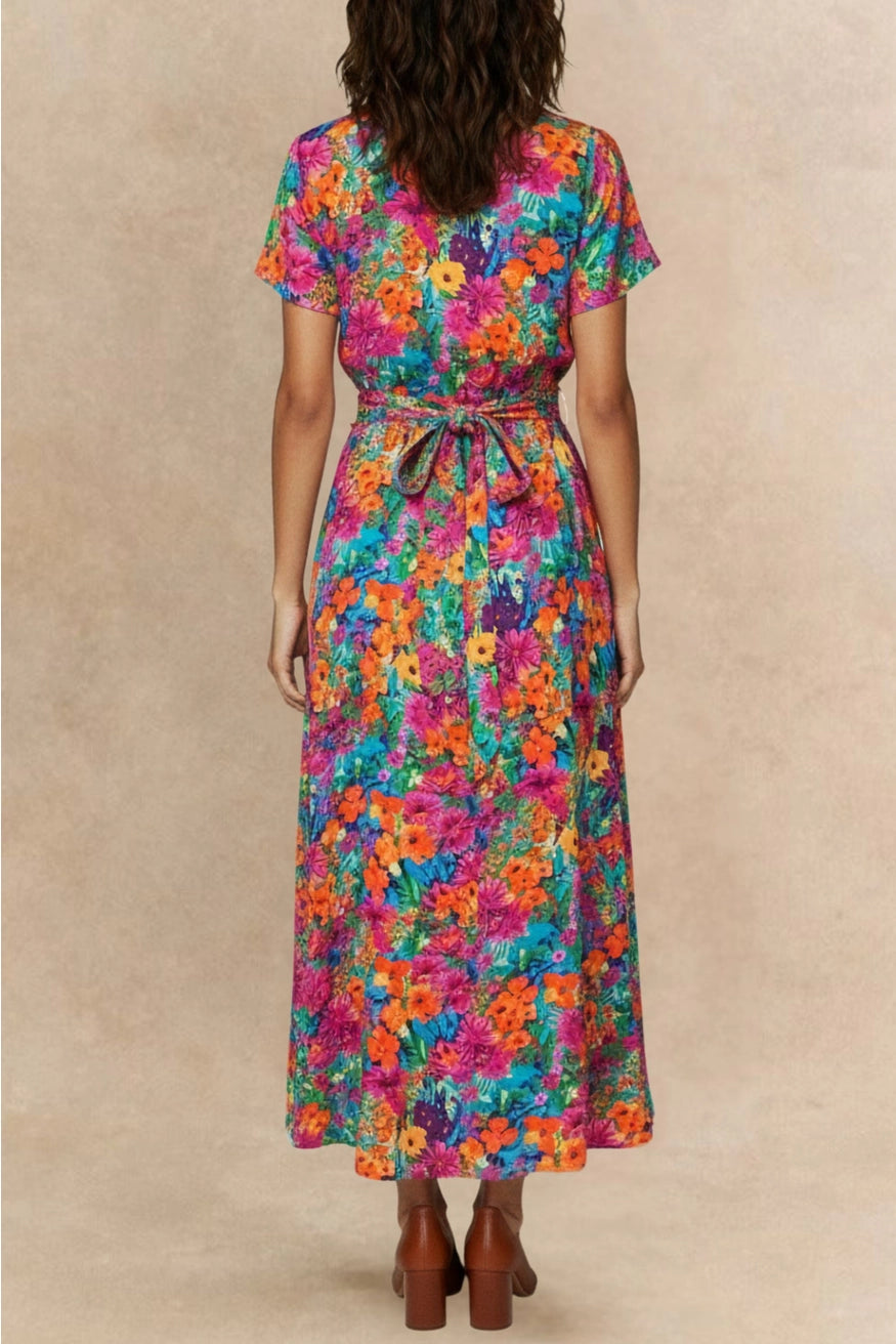 Annick- Arianna Floral Maxi Dress in Multi Rose
