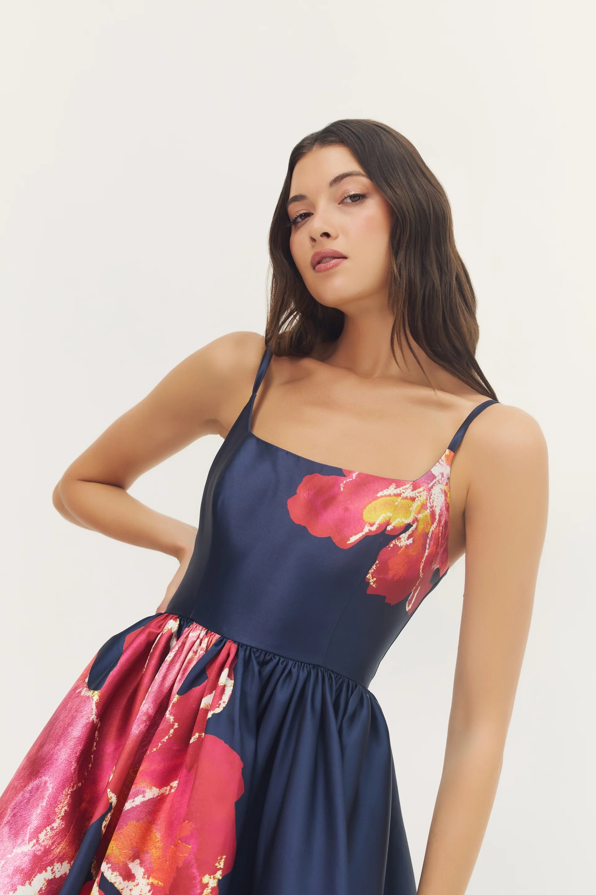 Hutch - Shyloh Dress in Navy with Watercolor Orchids