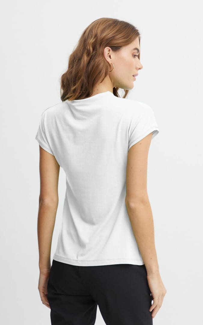 Fransa - Skate High Neck Short Sleeve Blouse