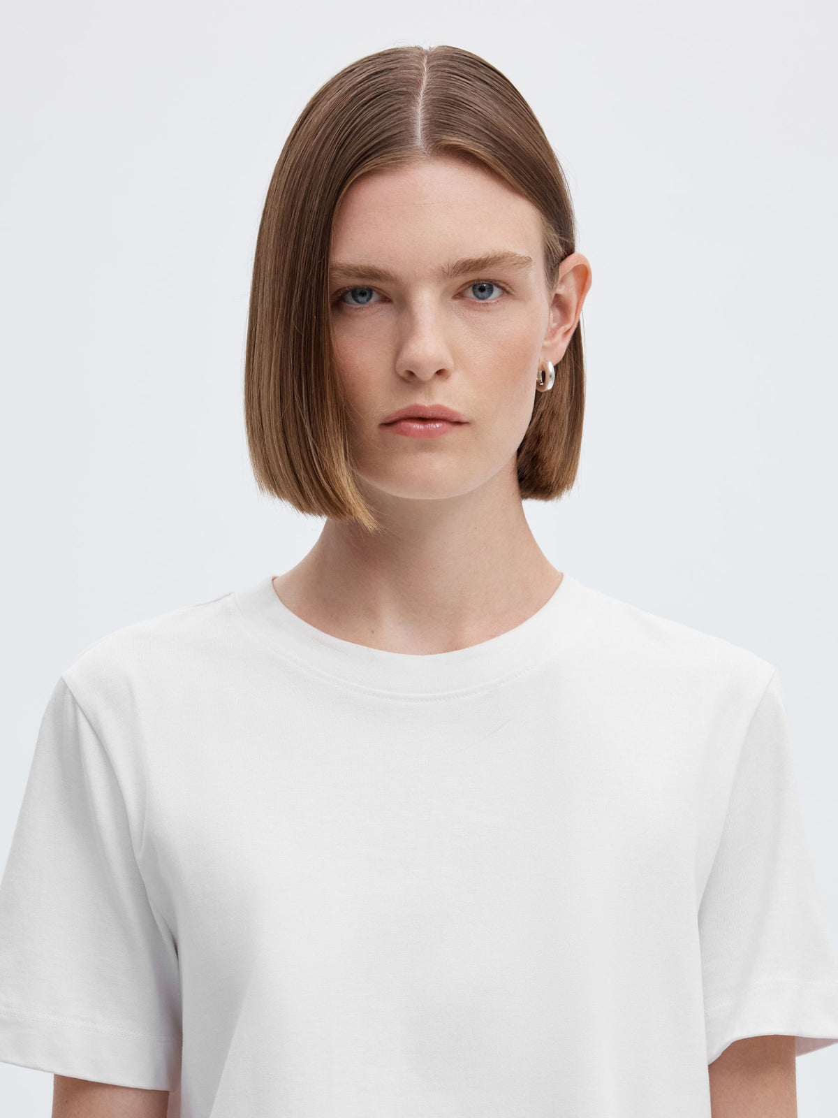 Selected- Essential Boxy Tee in Bright White
