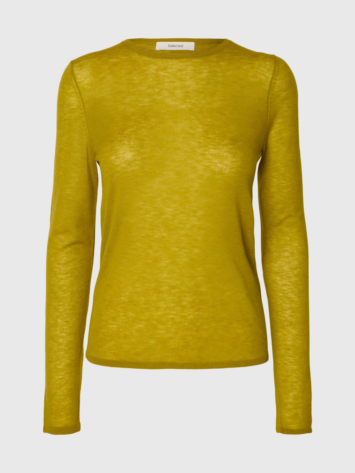 Selected- Vendy Merino Wool Pullover in Avocado Oil