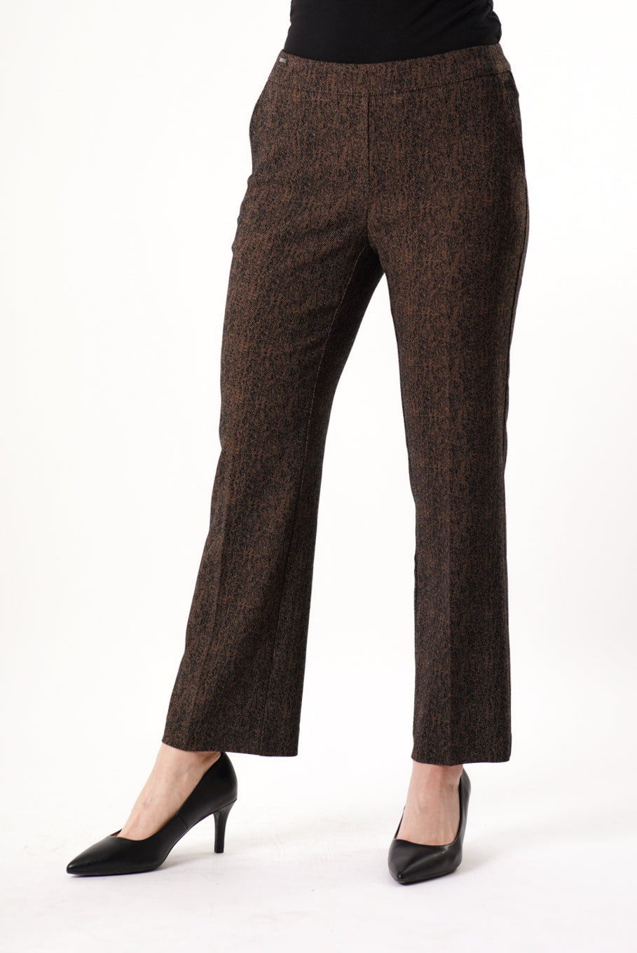 Lisette- Tiger's Eye Jacquard Trouser in Copper Black
