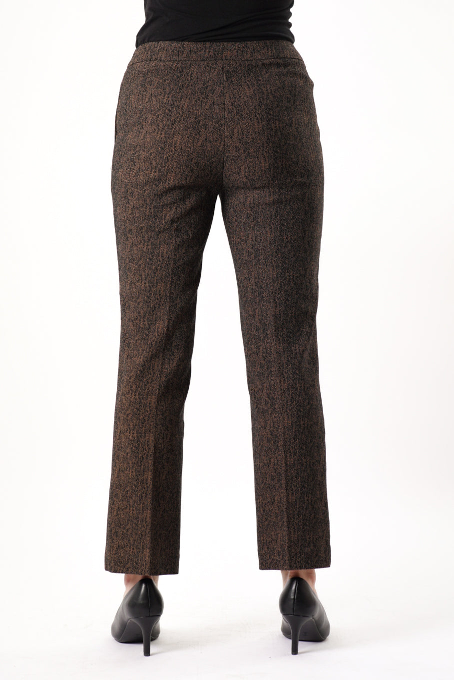 Lisette- Tiger's Eye Jacquard Trouser in Copper Black
