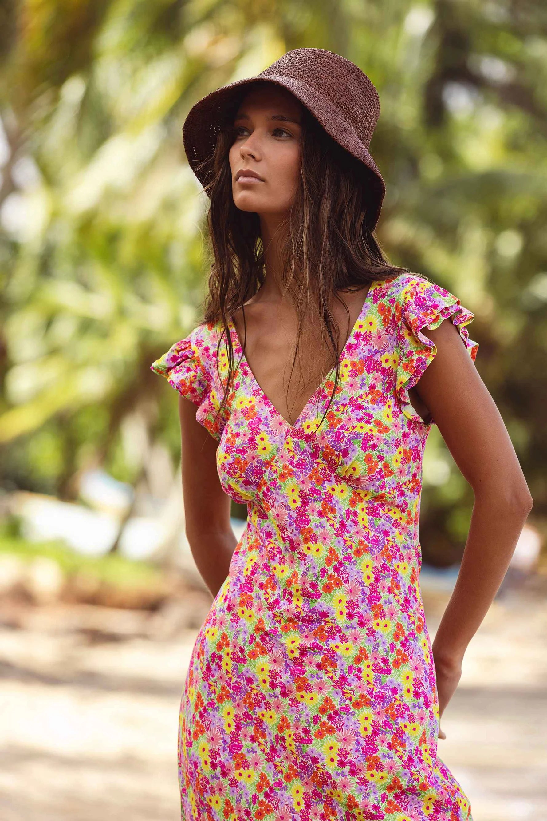 Beach Riot- Elodie Dress in Neon Bouquet