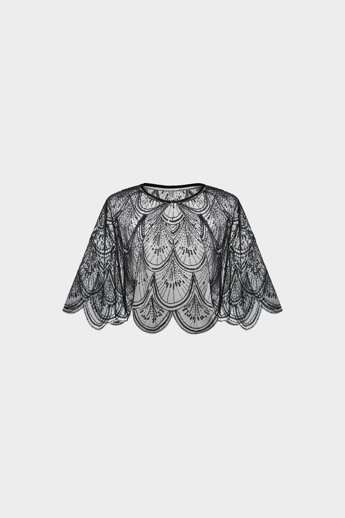 Babeyond - 1920s Art Deco Scallop Sequin Shawl