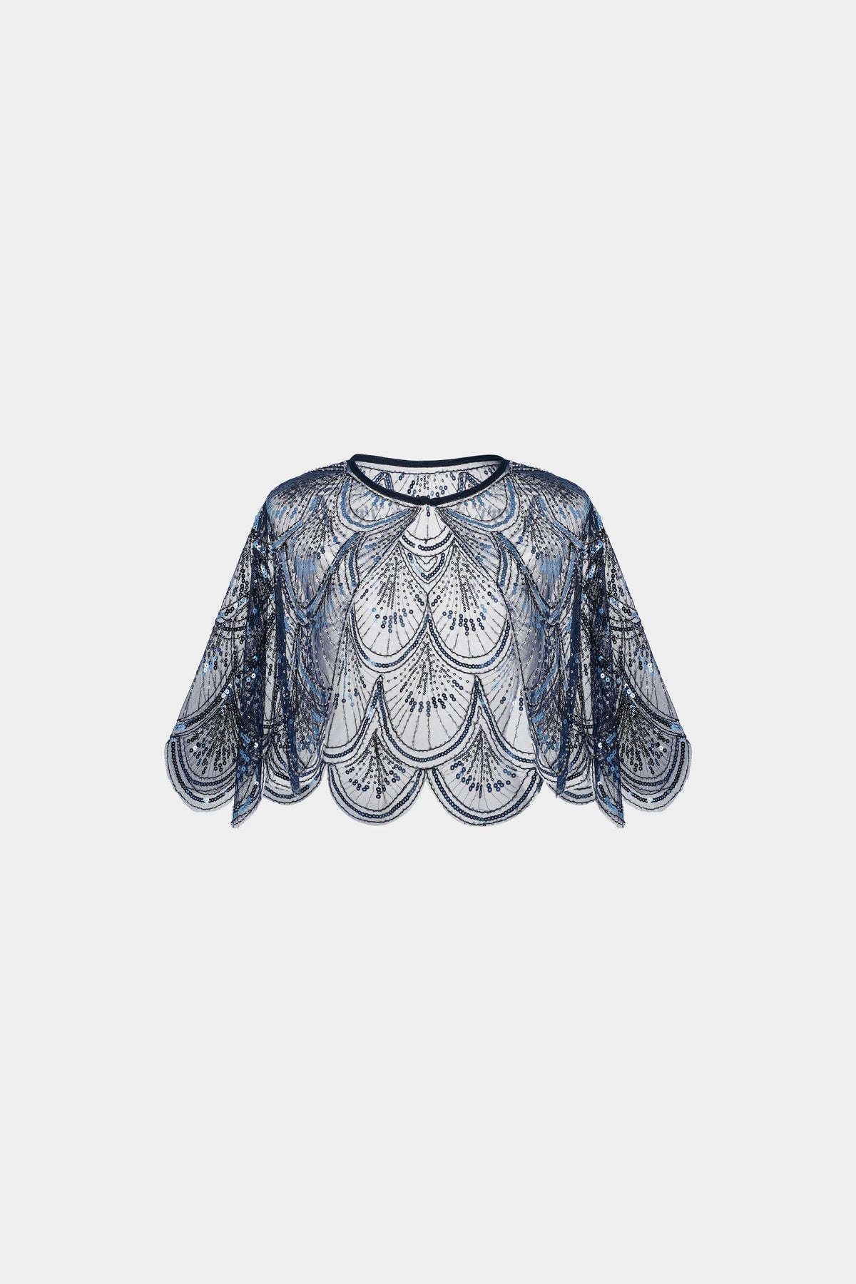 Babeyond - 1920s Art Deco Scallop Sequin Shawl