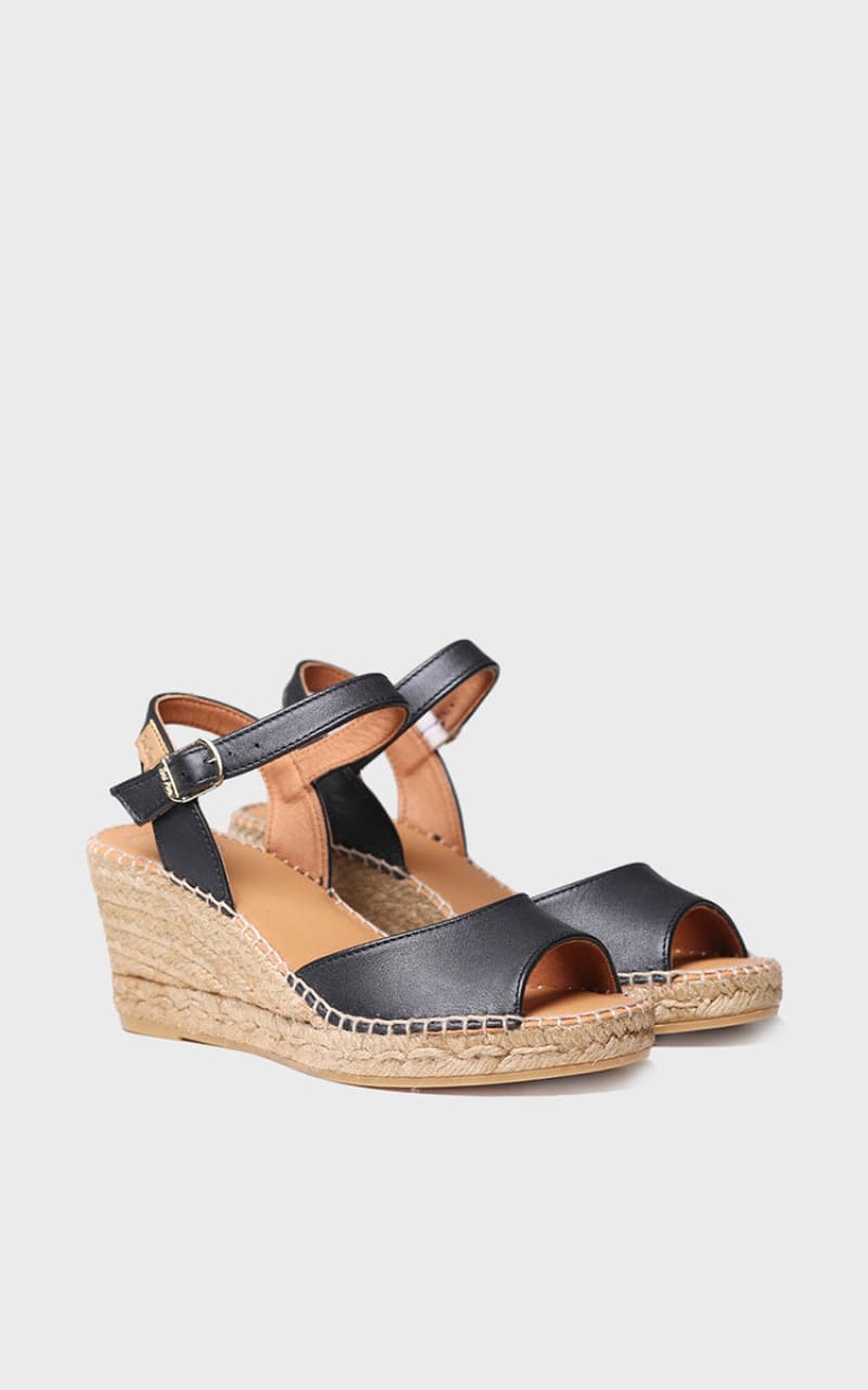 Toni Pons- Sia Wedge Espadrille in Black - footwear