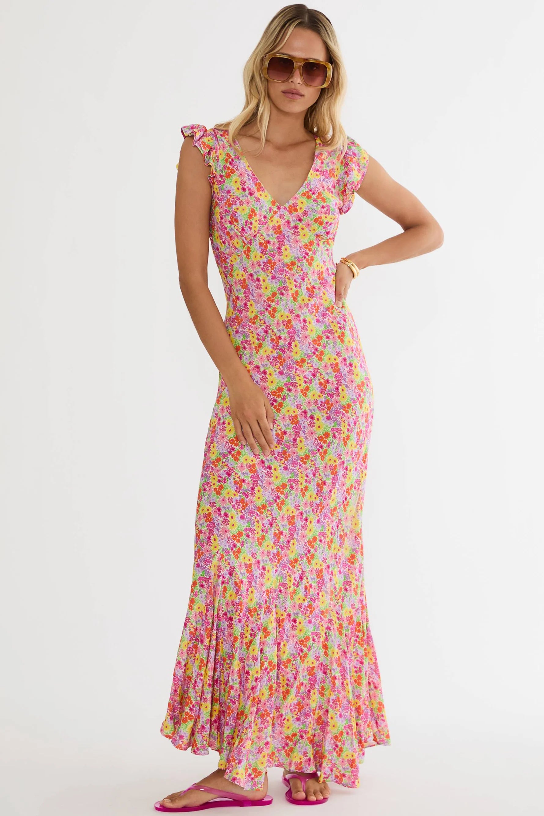 Beach Riot- Elodie Dress in Neon Bouquet