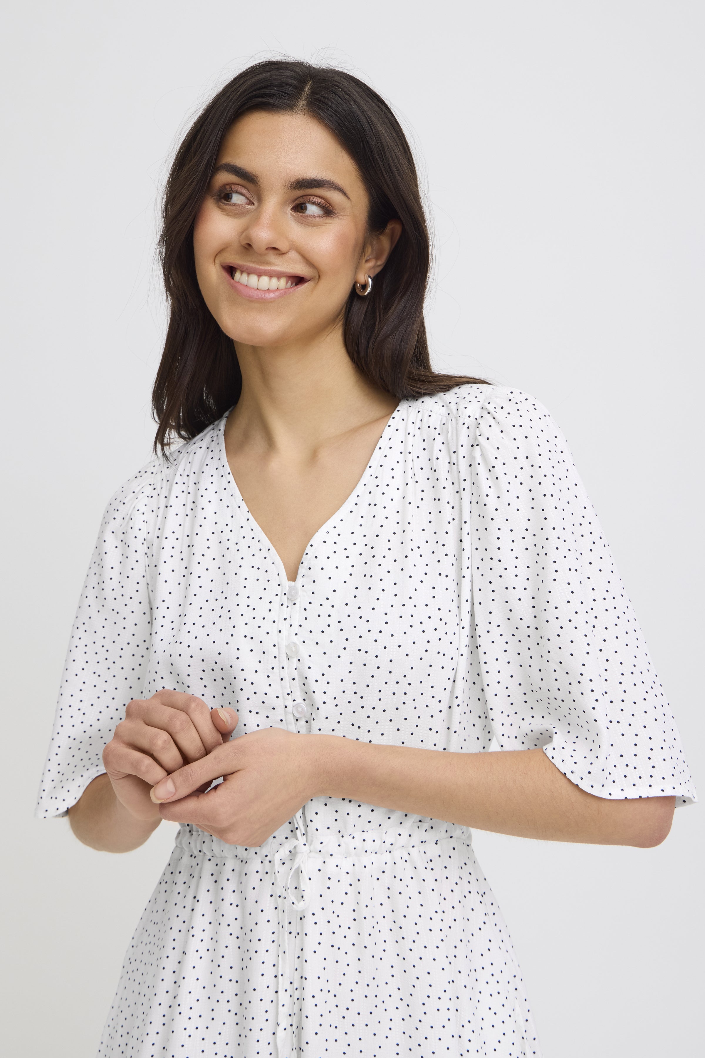 Fransa- Laya Dress in Black Dot