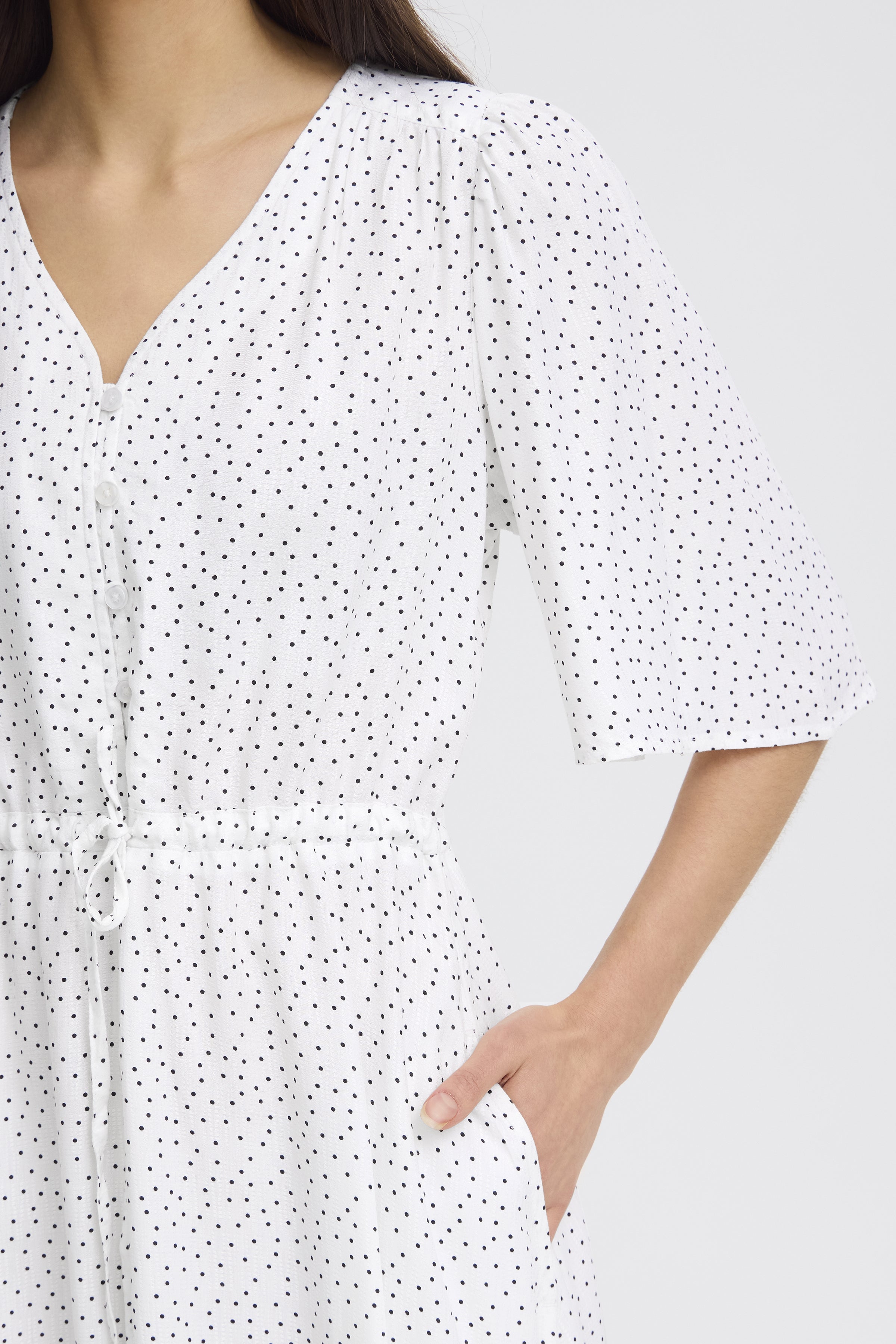Fransa- Laya Dress in Black Dot