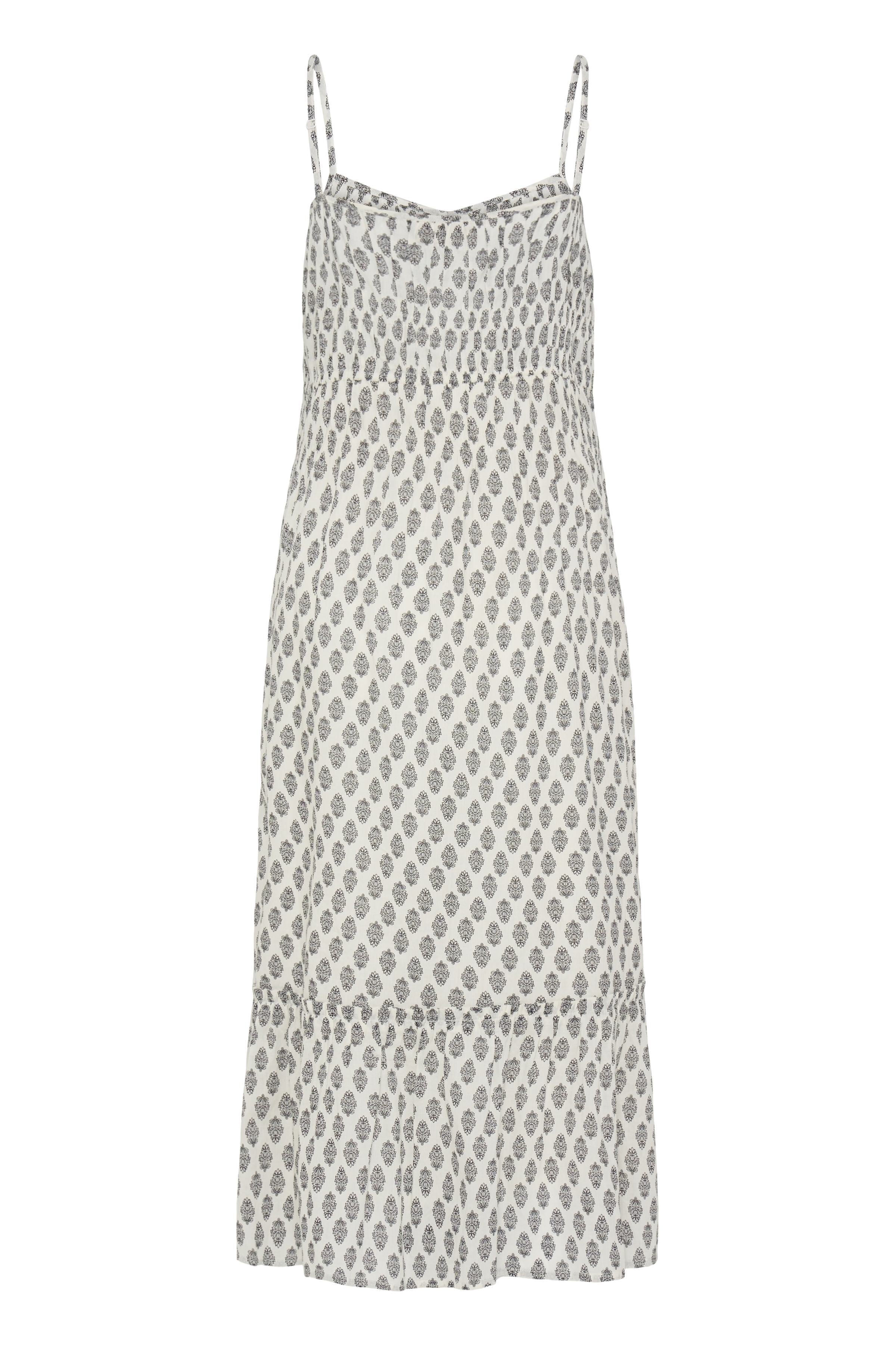 Fransa- Viola Dress in Graphic Stamp White Black