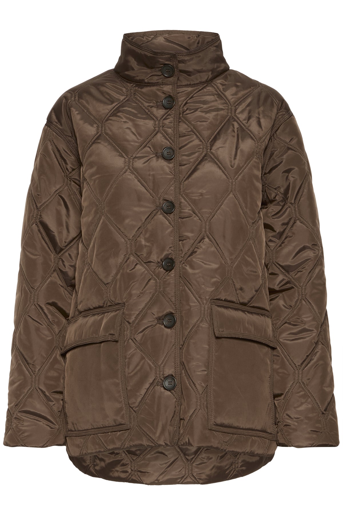 Fransa- Agate Quilted Jacket in Rain Drum