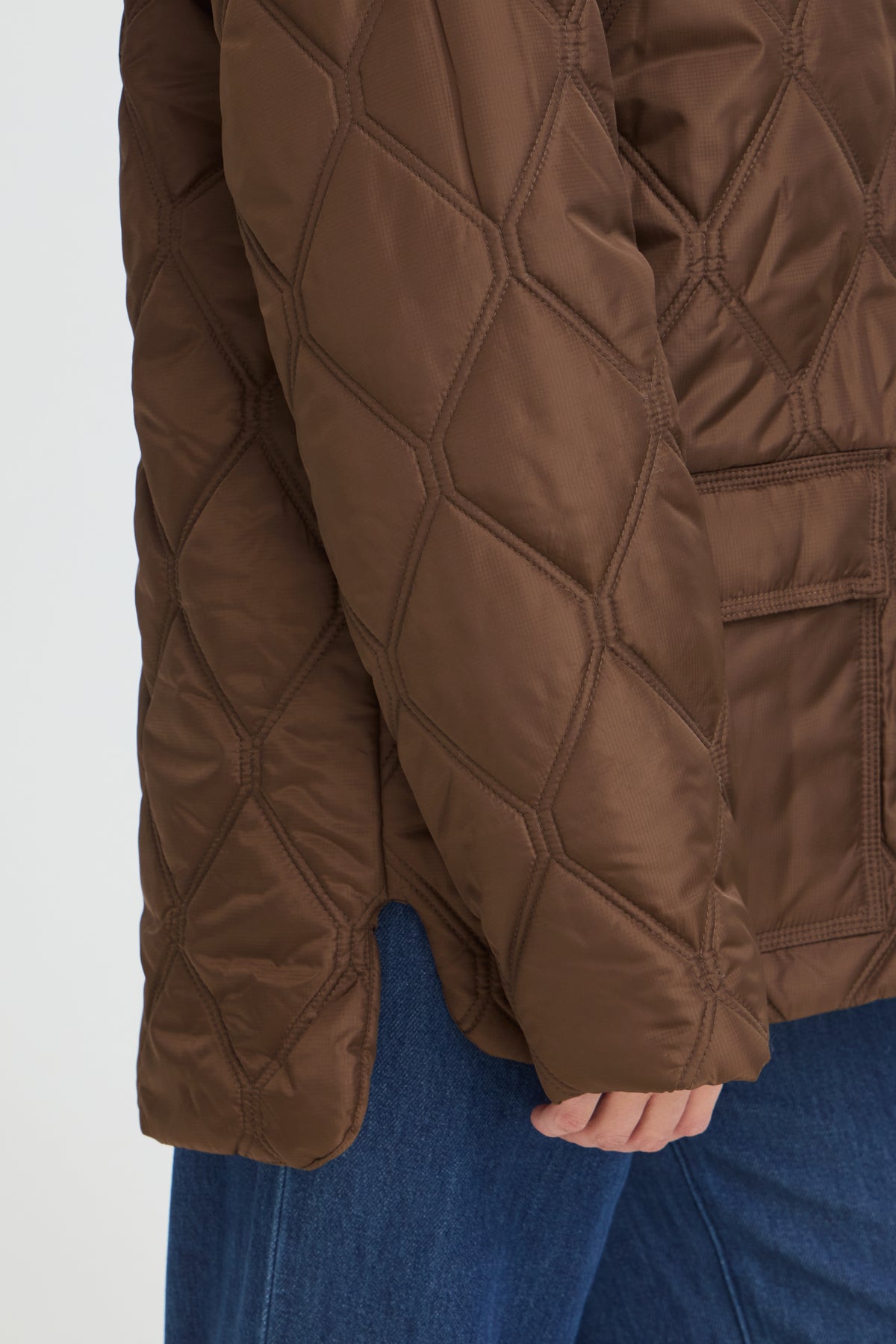 Fransa- Agate Quilted Jacket in Rain Drum