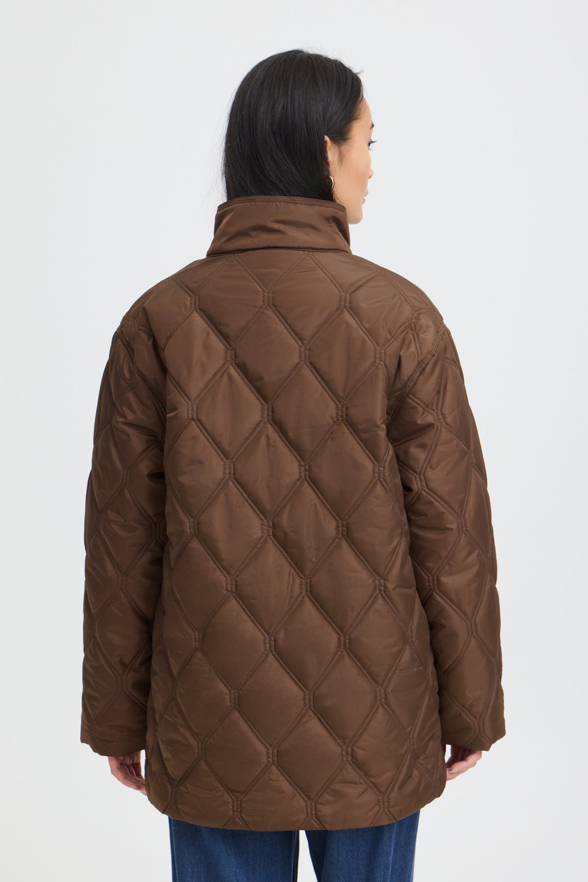 Fransa- Agate Quilted Jacket in Rain Drum