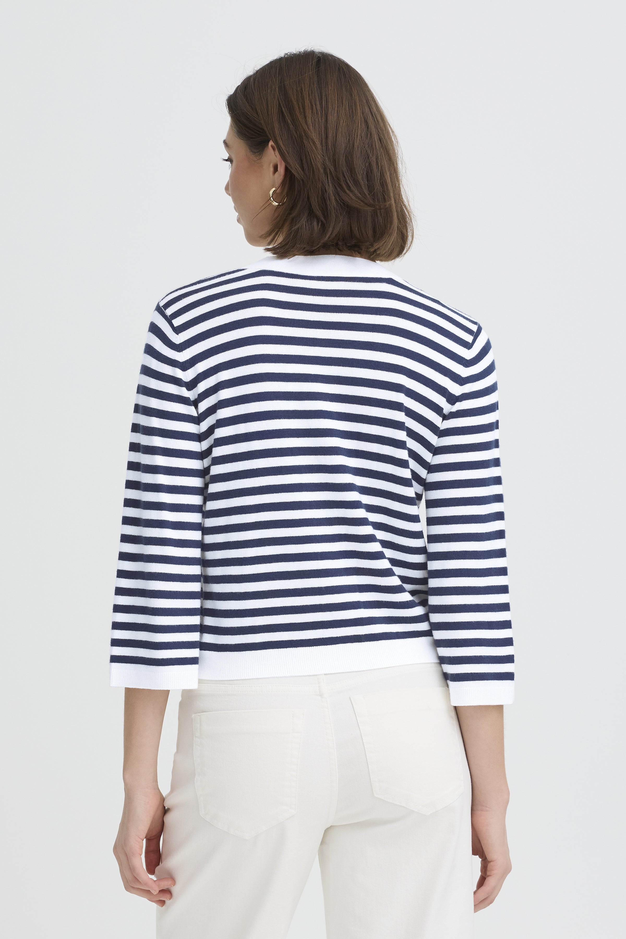 Fransa- Mary Cardigan in Navy Stripe