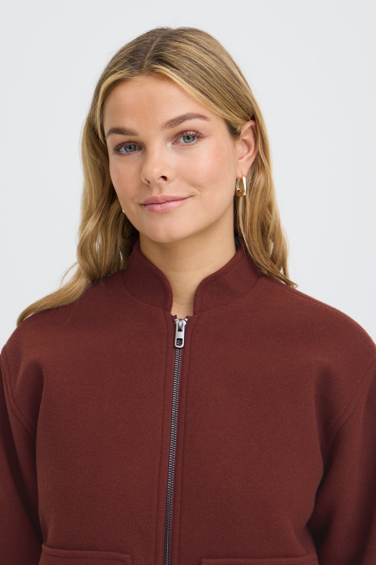 Fransa- Joa Zipper Jacket in Rum Raisin