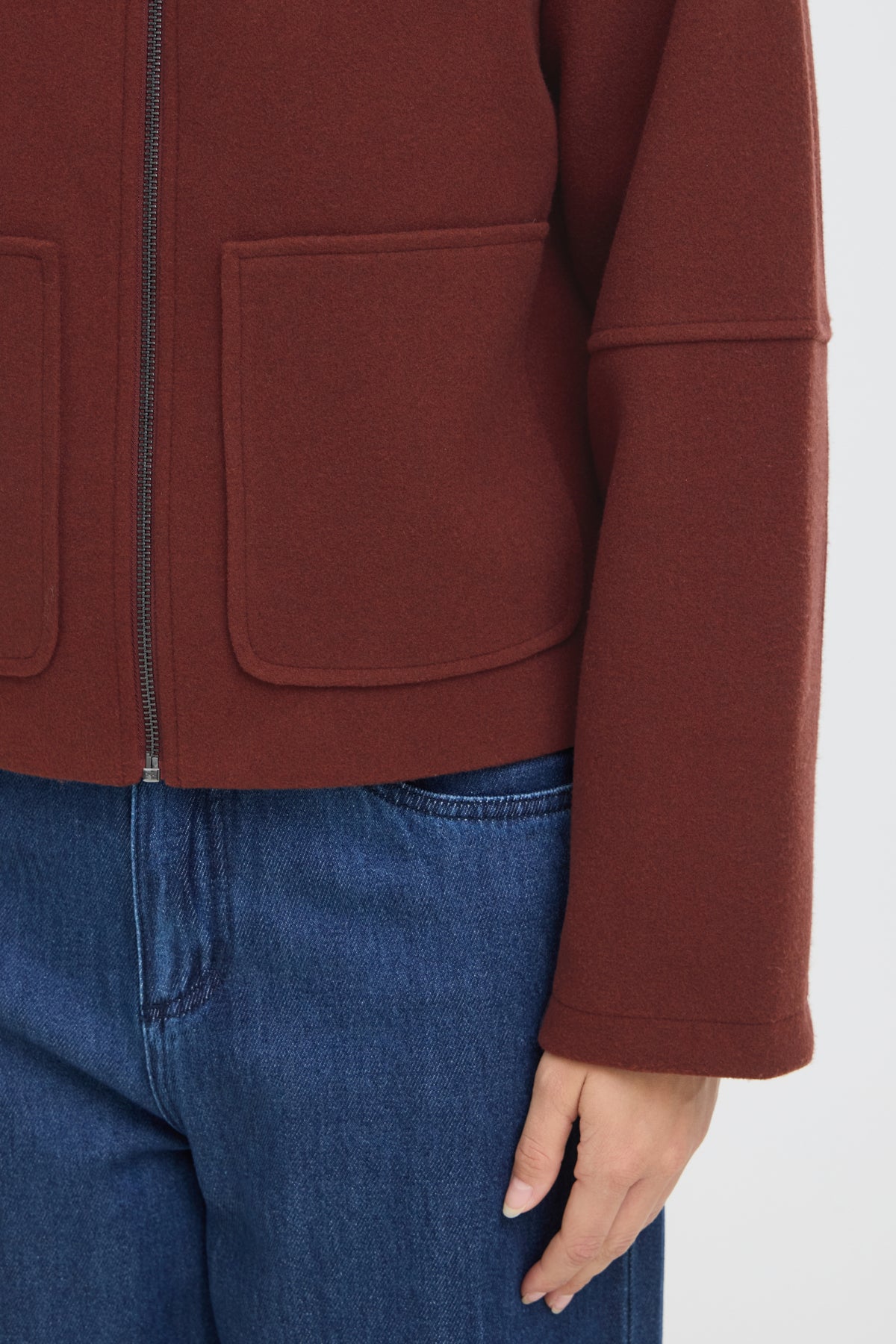 Fransa- Joa Zipper Jacket in Rum Raisin