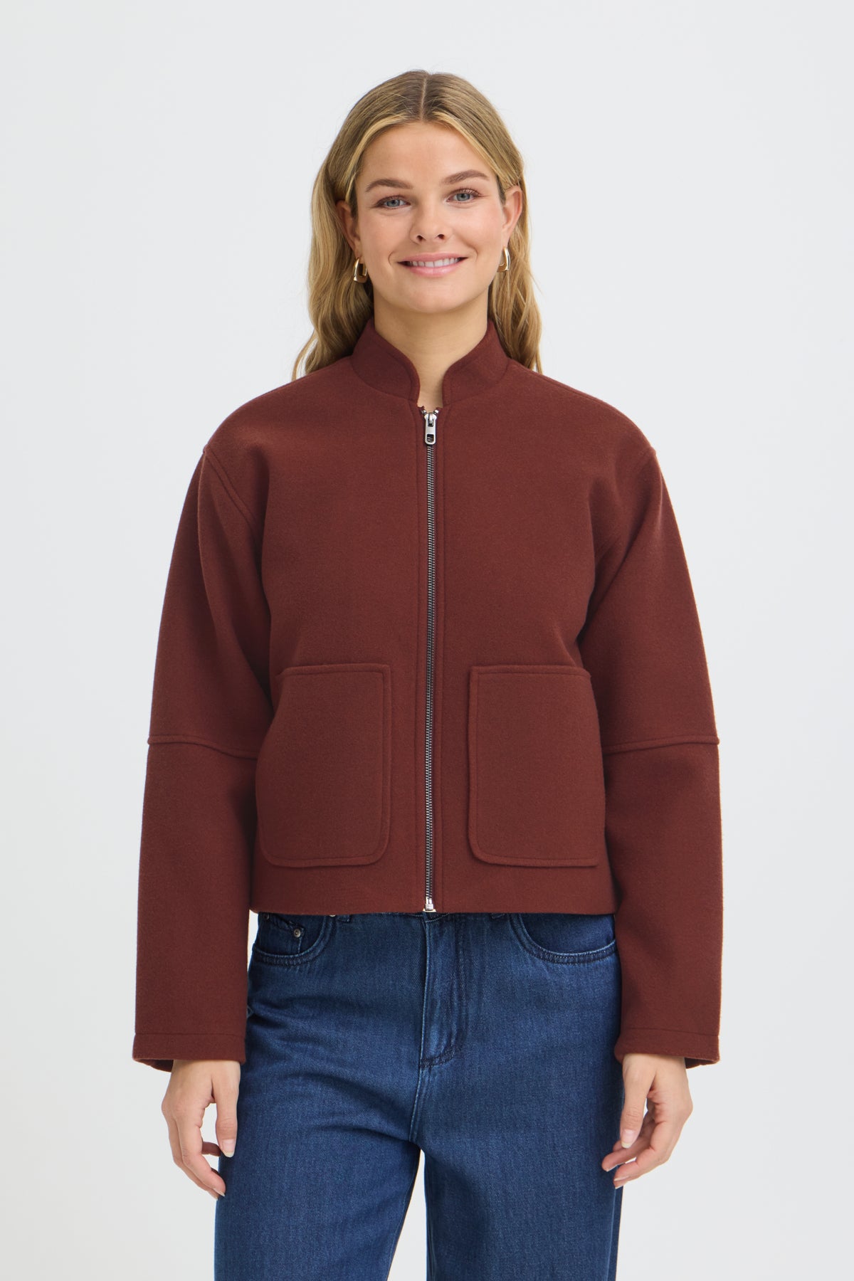 Fransa- Joa Zipper Jacket in Rum Raisin
