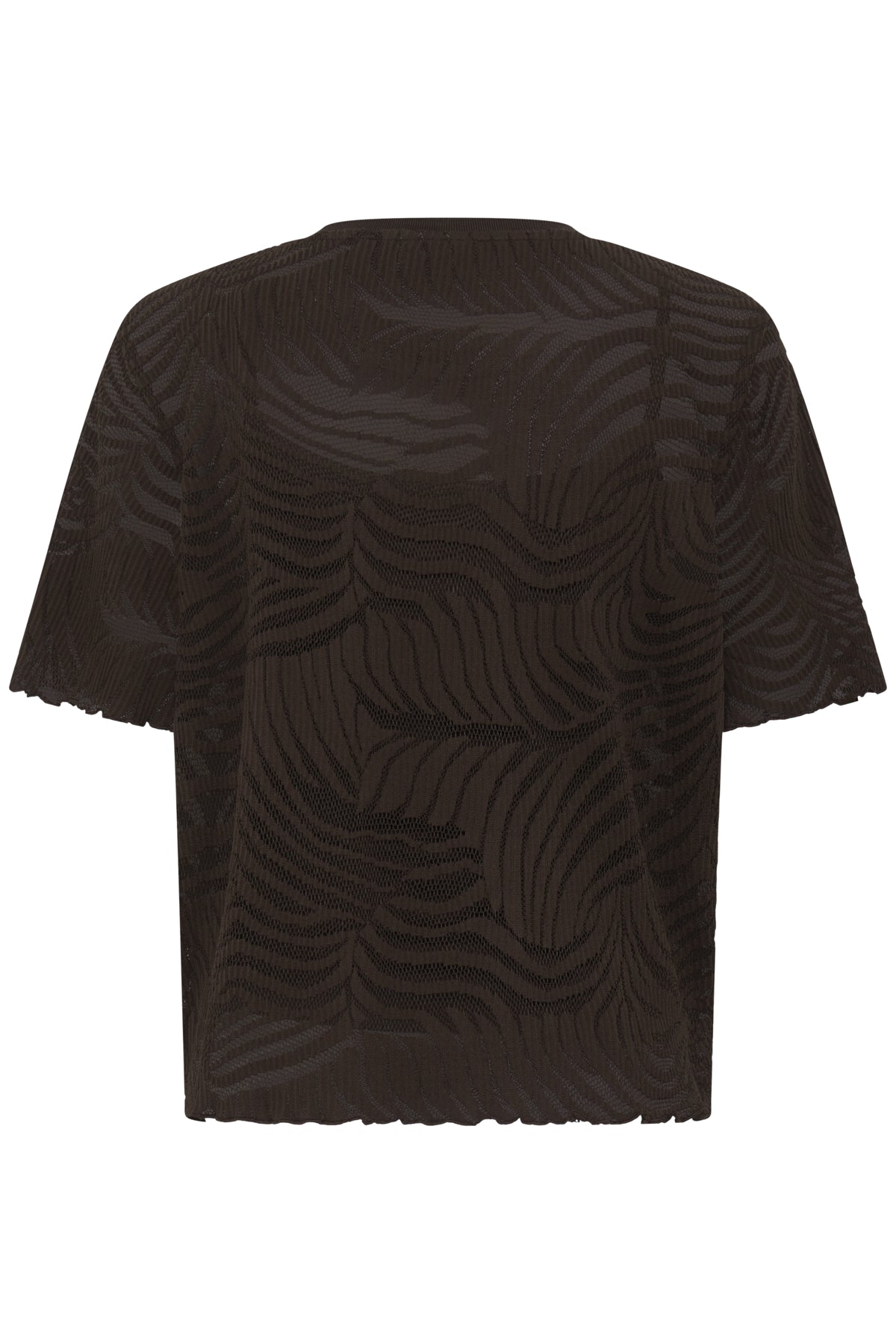 Fransa- Junelie Lace T-Shirt in Hot Fudge