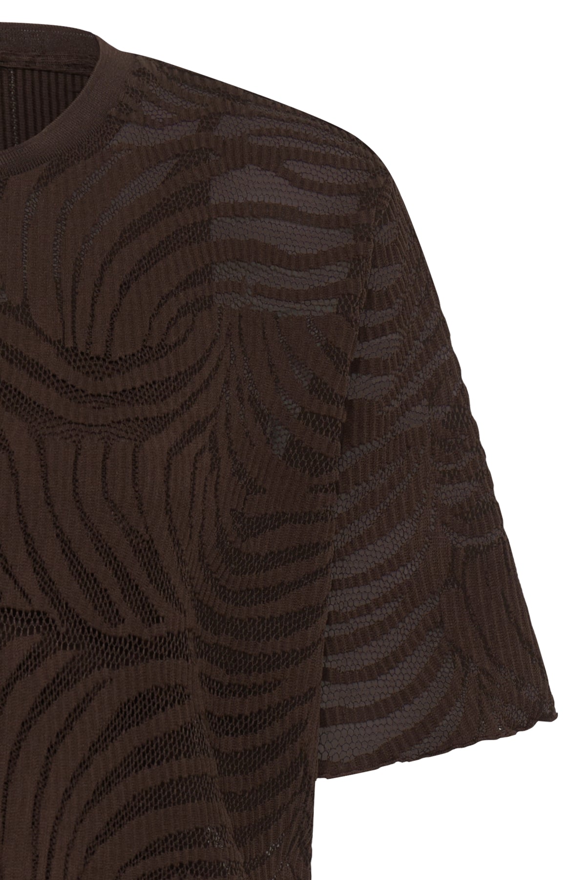 Fransa- Junelie Lace T-Shirt in Hot Fudge