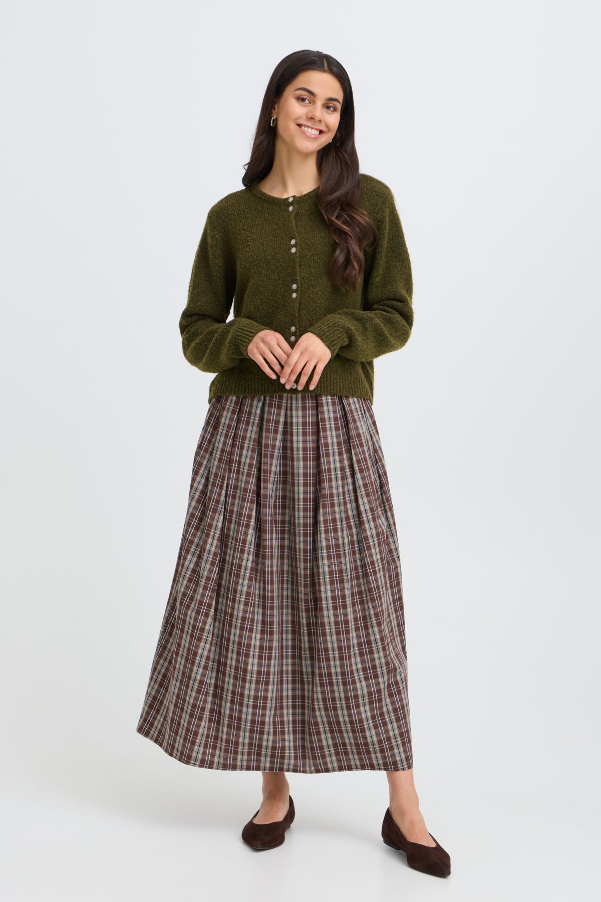 Fransa- Bela Cardigan in Fir Green Melange