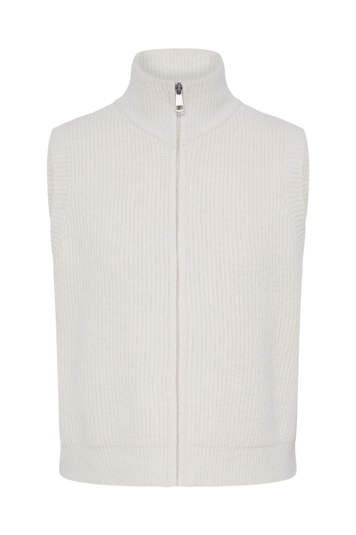 Fransa- Vinea Zippered Waistcoat in Whisper White